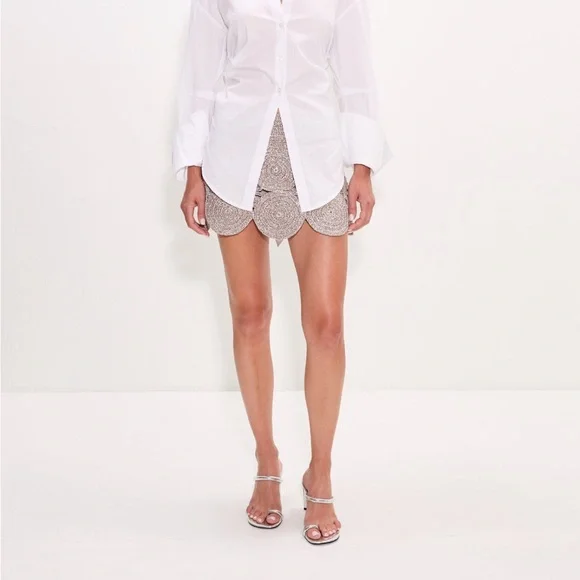Simon Miller LOCH EMBELLISHED BUTTON UP IN MACADAMIA - Picture 3 of 6